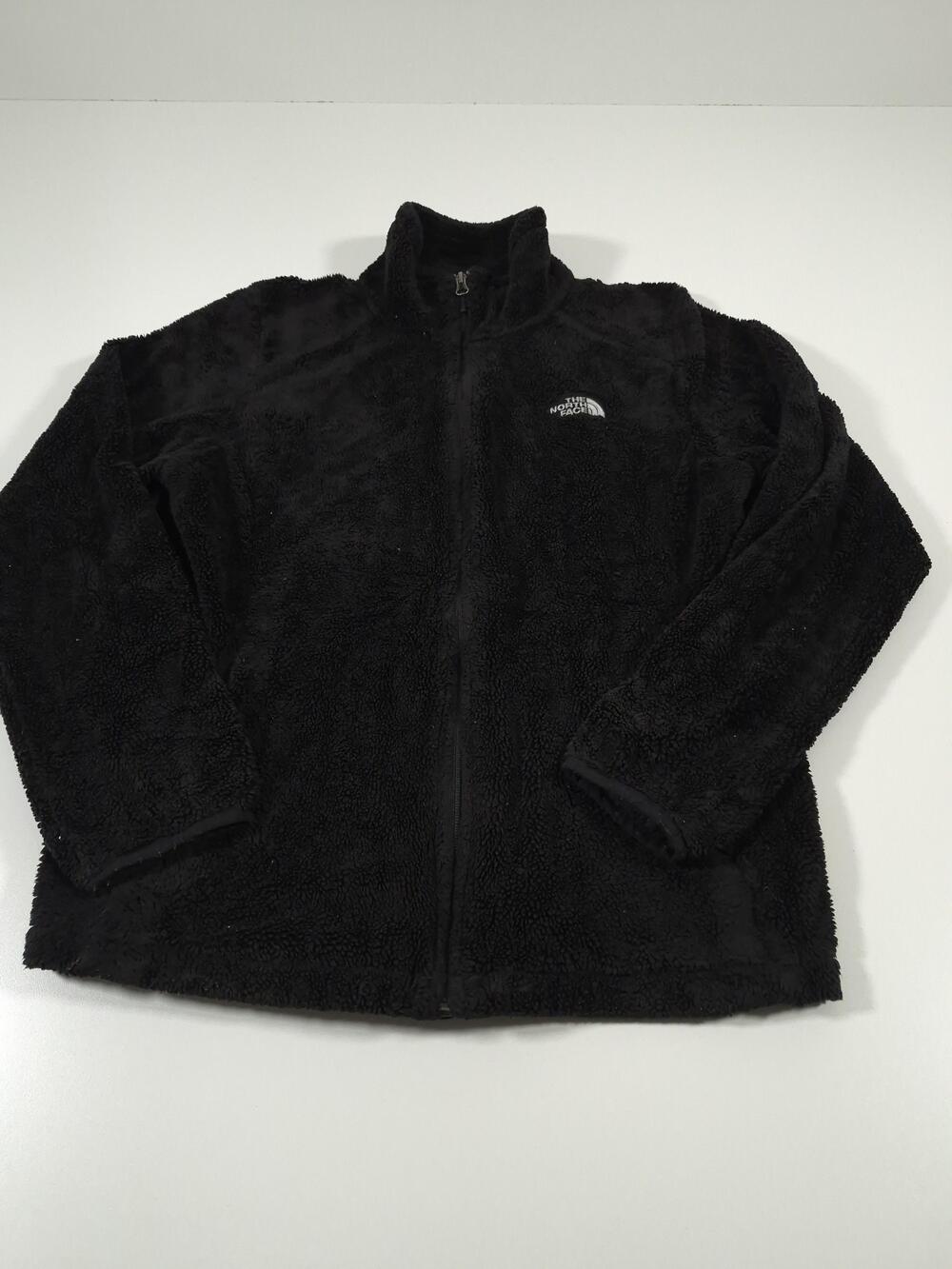 The North Face Jacket Womens Large Black Fuzzy Soft Fleece Full Zip Warm Cozy